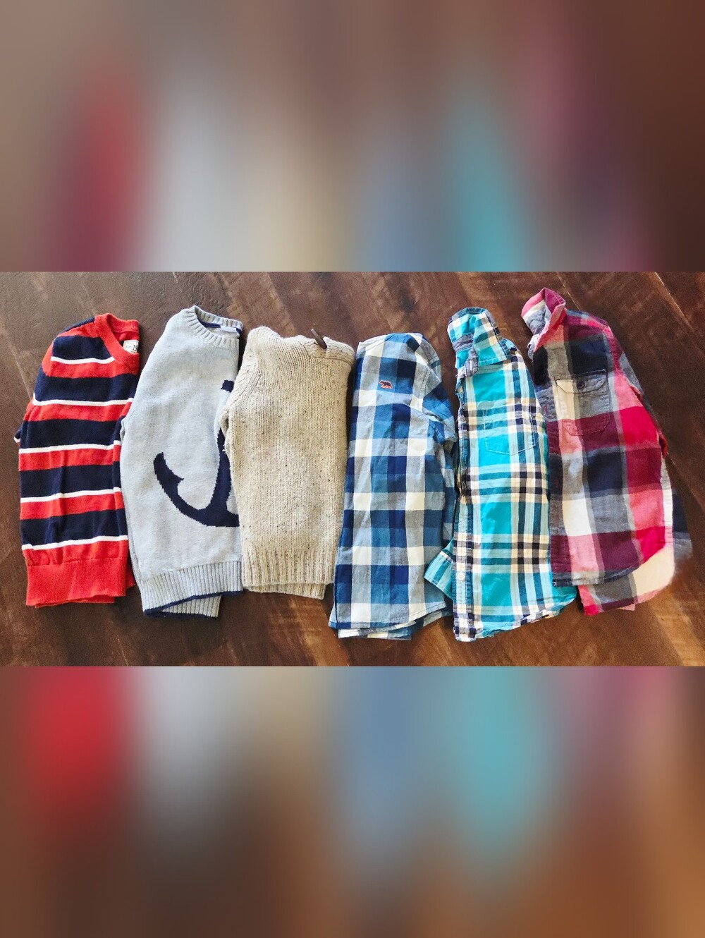 Set Of 6 Boys Sweaters And Button Down Shirt Size 5/6. Fall, Back To School